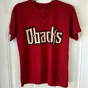 Arizona Red D-backs Jersey T-Shirt Majestic Burgundy Youth Size Large